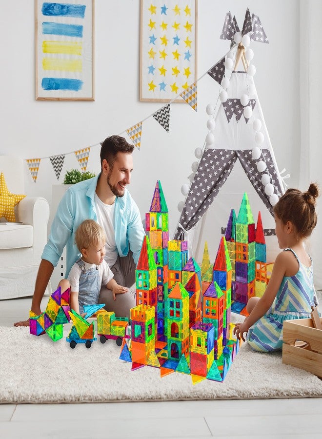 Bmag 100PCS Magnet Building Blocks with 2 Cars for Kids, Magnetic Tiles Stacking Building Set for Boys Girls, STEM Preschool Educational Learning Construction Toy - Image 2